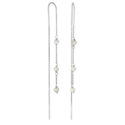 Nordahl Jewellery ørehængere i forgyldt sølv med hvide perler 13 cm