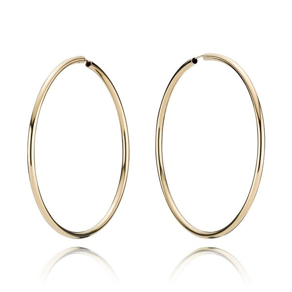 Store BNH creoler i 18 karat forgyldt sølv 32 mm