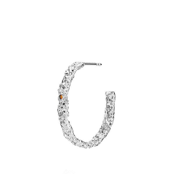 Sistie creol i sølv med ravfarvet zirkon