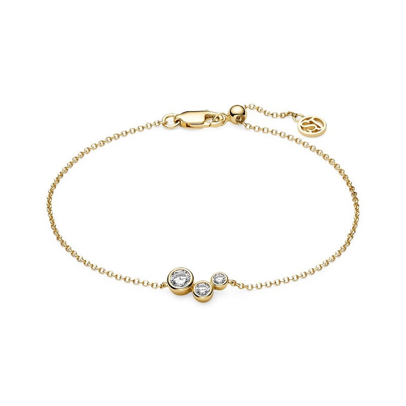 Sif Jakobs Jewellery Sardinien Tre armbånd i 18 karat forgyldt sterlingsølv med tre hvide zirkonia.