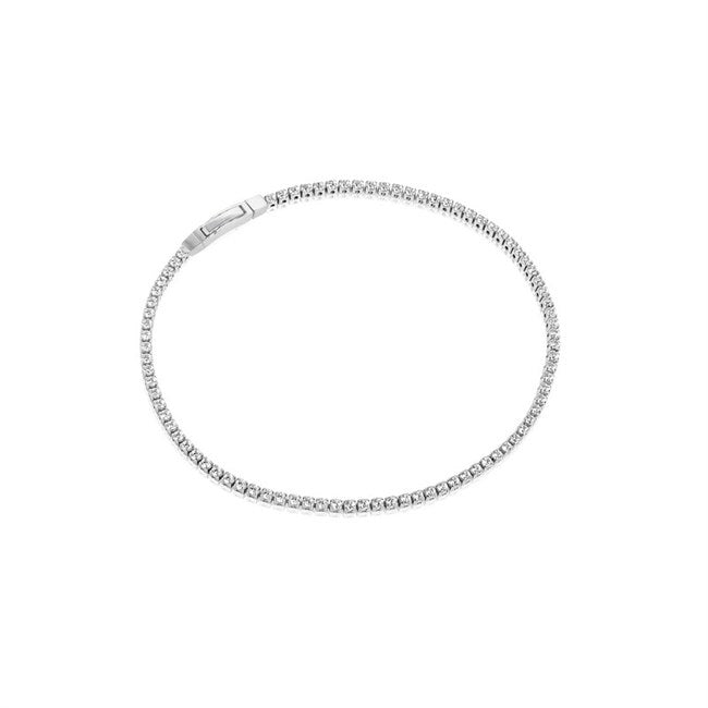 Sif Jakobs Ellera armbånd i 925 sterlingsølv med klare zirkoner, 16–19 cm.
