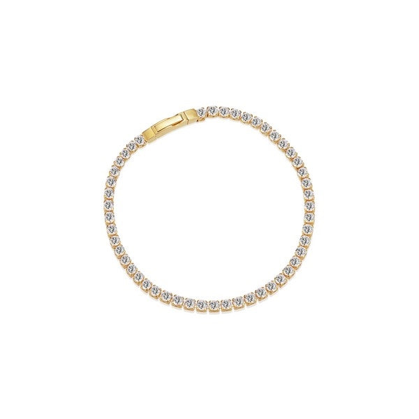 Sif Jakobs Ellera Grande armbånd i 18 karat forgyldt sølv med klare zirkoner, 17 cm.