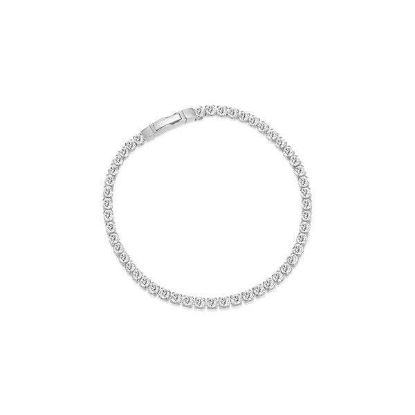 Sif Jakobs Ellera Grande armbånd i 925 sterlingsølv med klare zirkoner, 18 cm.
