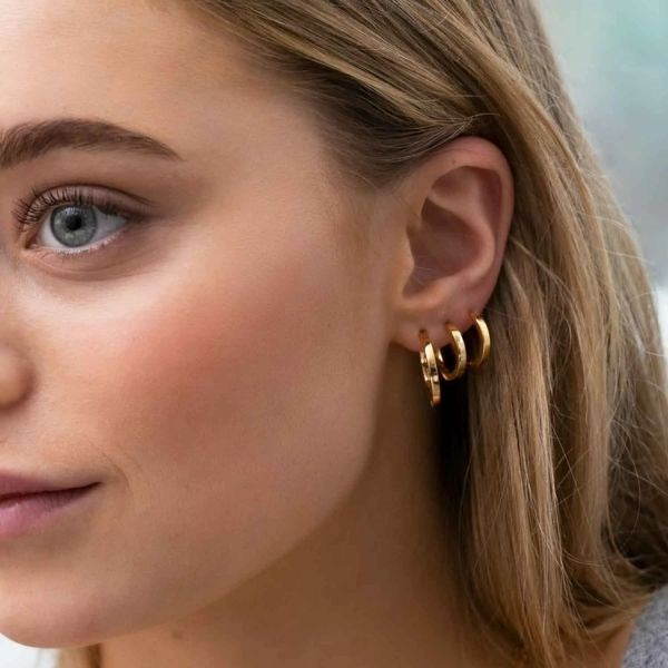 Ellera Pianura creoler fra Sif Jakobs i 18 karat forgyldt sølv, Ø14 mm