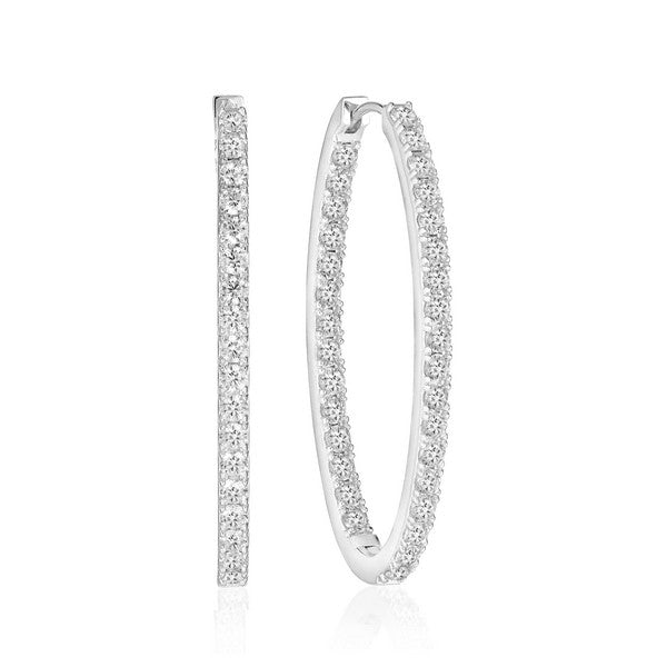 Sif Jakobs Ellisse medio øreringe i sølv med hvide zirkoner