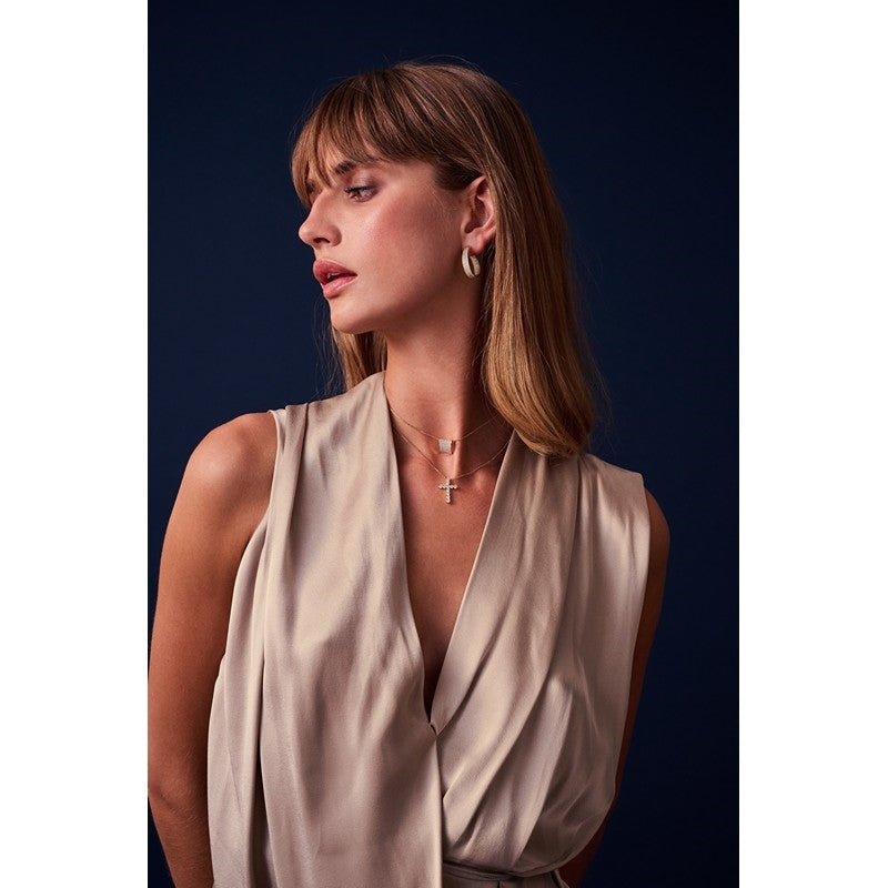 Belluno Croce sølvhalskæde fra Sif Jakobs med zirkonia 45 cm