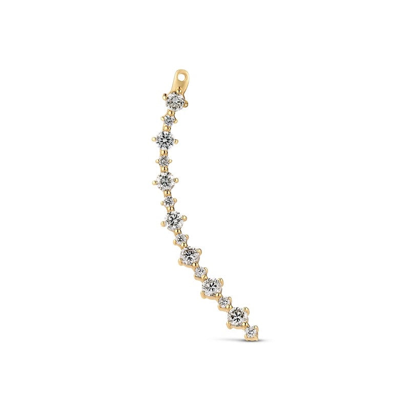 Brina Lungo charm right i 14 karat guld med 0,72 ct lab-grown diamant fra Sif Jakobs – buet charm med klare hvide diamanter.