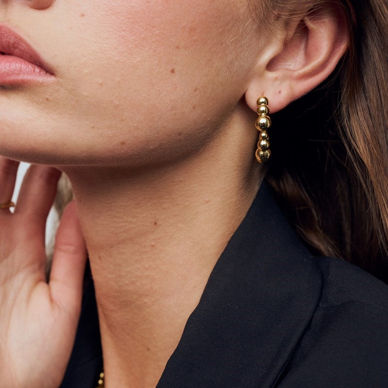 Sif Jakobs Bormio Circolo hoops i 18 karat forgyldt sølv, 33,5 mm diameter