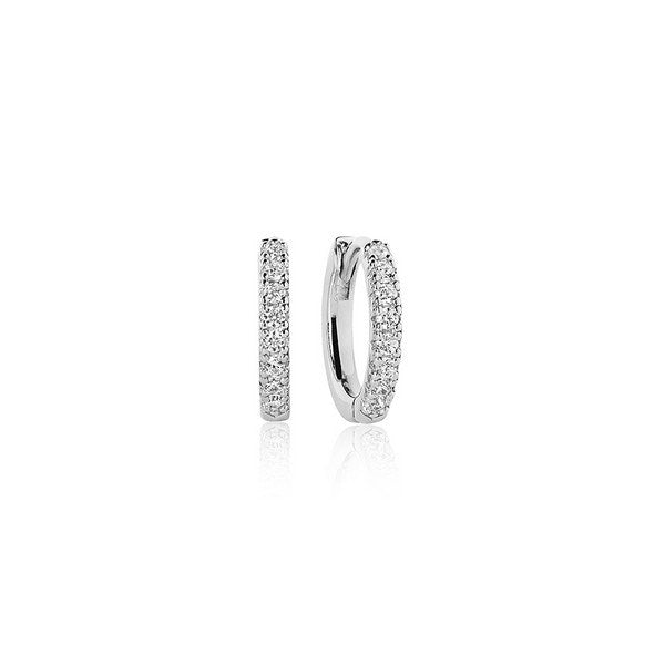 Ellera Medio creoler i rhodineret sølv med klare zirkoner 14 mm – Sif Jakobs