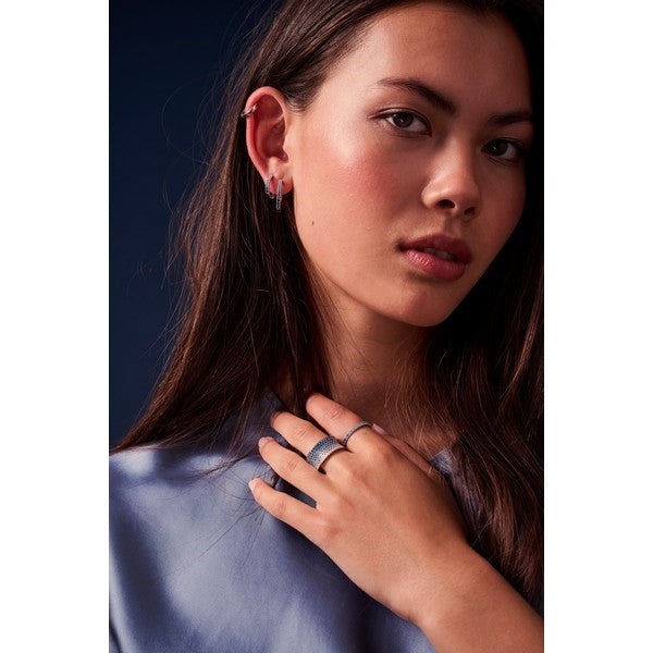 Ellera Grande creoler i sølv med blå zirkonia fra Sif Jakobs (18 mm)