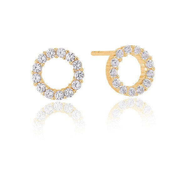 Biella Uno Piccolo ørestikker i forgyldt sølv med klare zirkoner fra Sif Jakobs