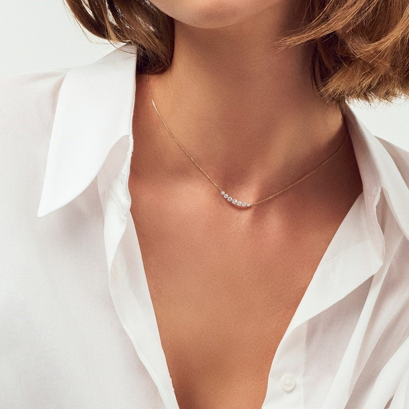 Tiara diamant halskæde fra Sif Jakobs i 14 karat guld med 0,46 ct lab-grown diamanter