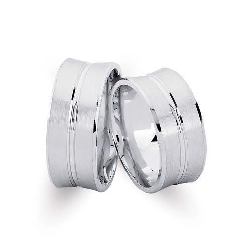Særprægede Nuran vielsesringe i rhodineret sterling sølv med struktur, 9 mm