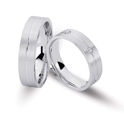 Unikke Nuran vielsesringe i sølv med 6 zirkonia