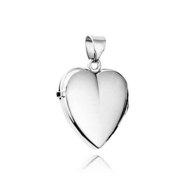 BNH hjerte medaljon vedhæng i rhodineret sølv Small 16x19 mm