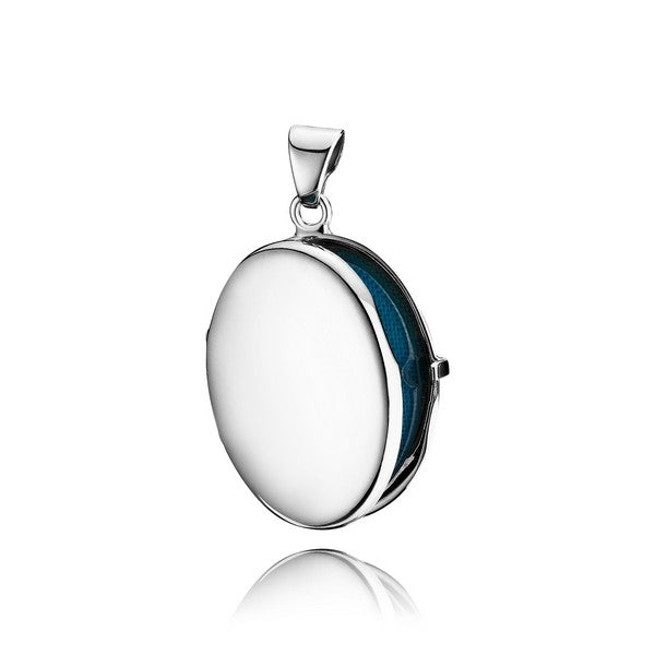 Oval medaljon i rhodineret sølv 22x30 mm fra BNH