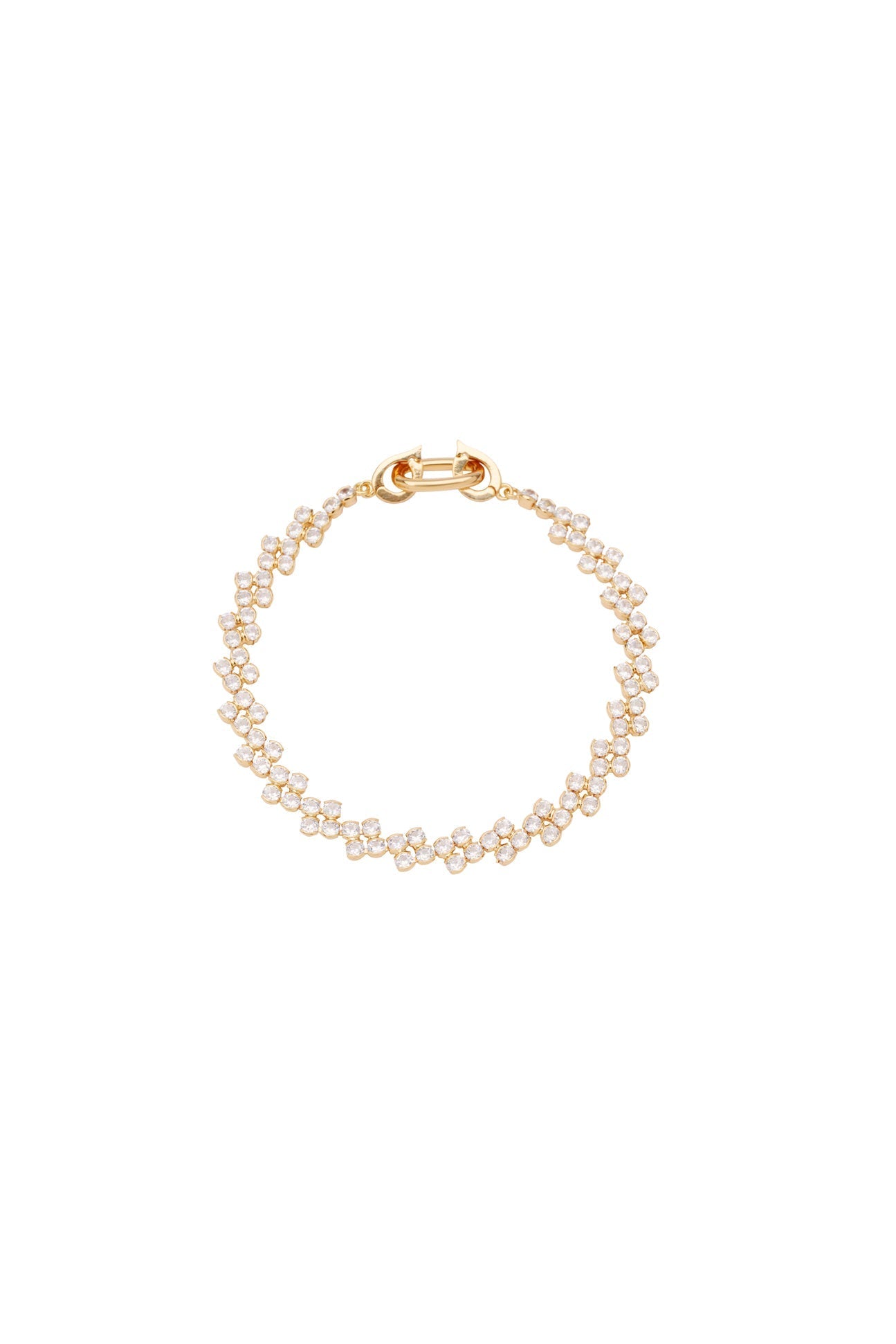 Claire Crystal armbånd fra Pico Copenhagen i forgyldt messing med klare rhinestones, 18 cm.