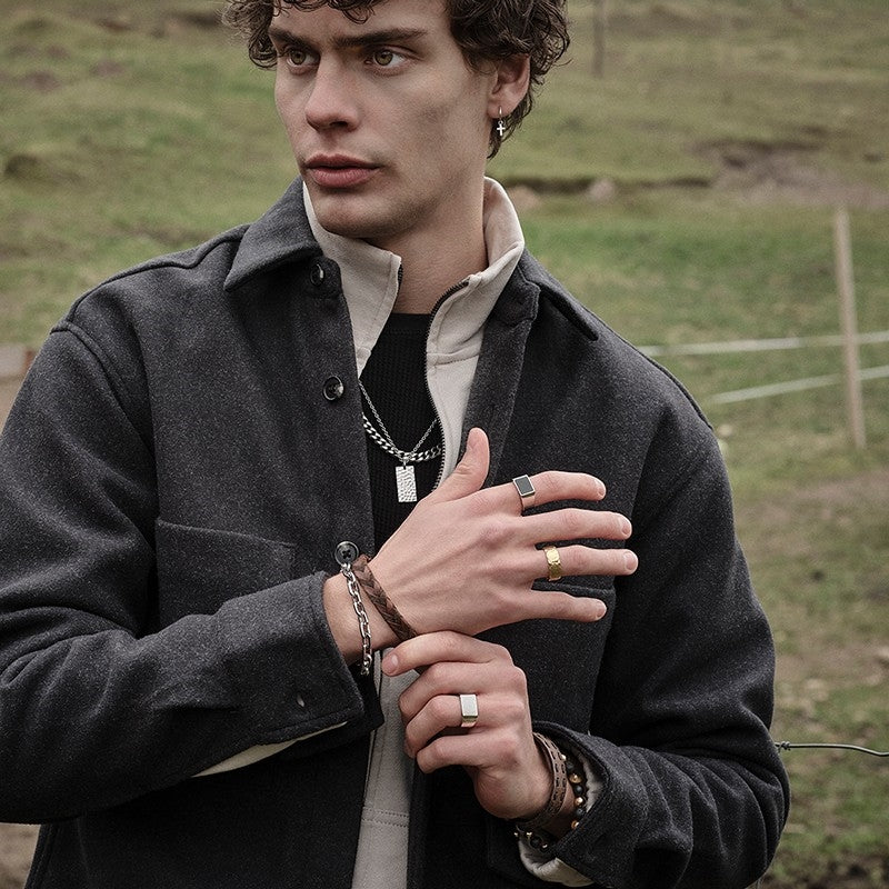 Son of Noa armbånd i blankt stål 19–23 cm