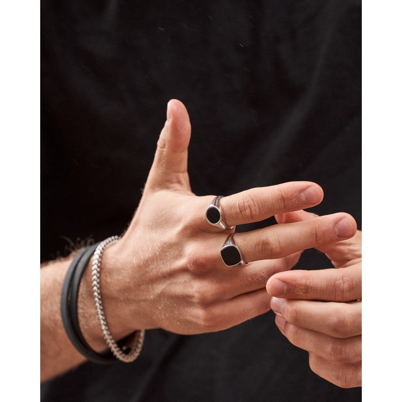 Son of Noa signetring i sølv med sort onyx