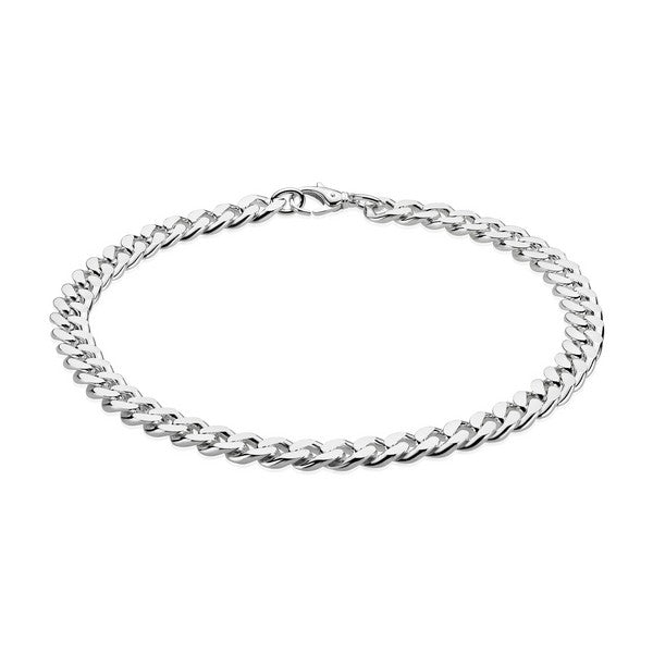 BNH panser facet armbånd i sterlingsølv med facetslebne, flade led og karabinlås.