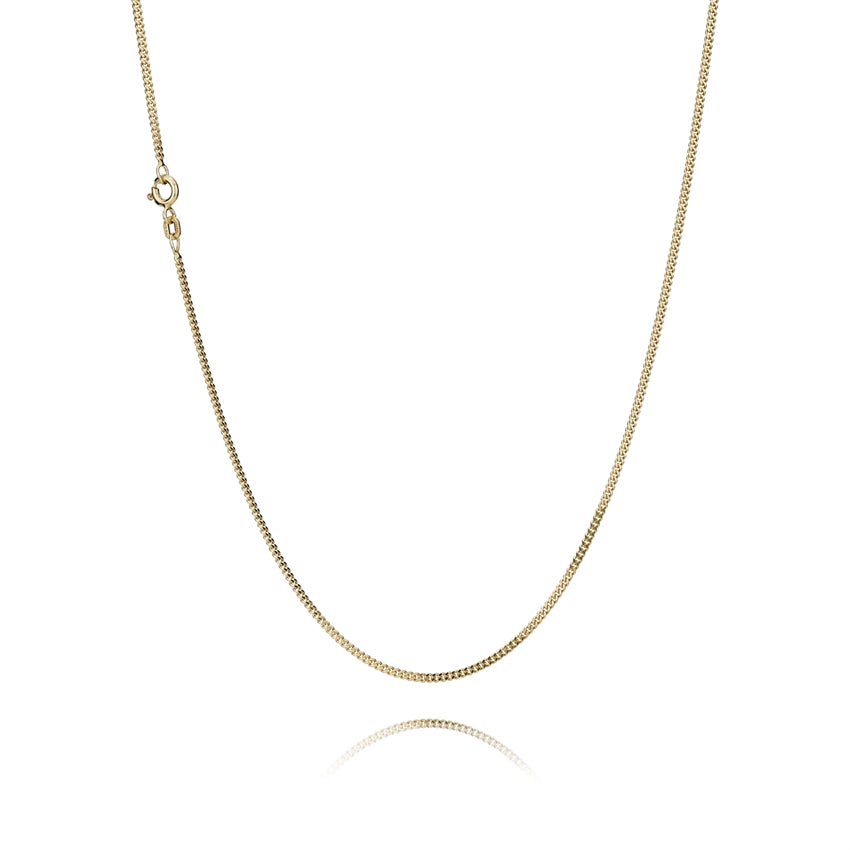 BNH panser facet halskæde i forgyldt sølv 0,45/1,3 mm 38 cm