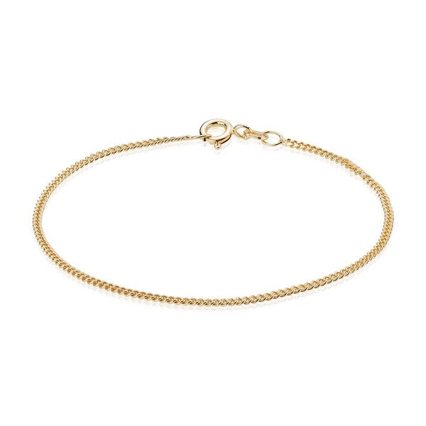 BNH panser facet armbånd i forgyldt sølv 18,5 cm 0,45/1,3 mm