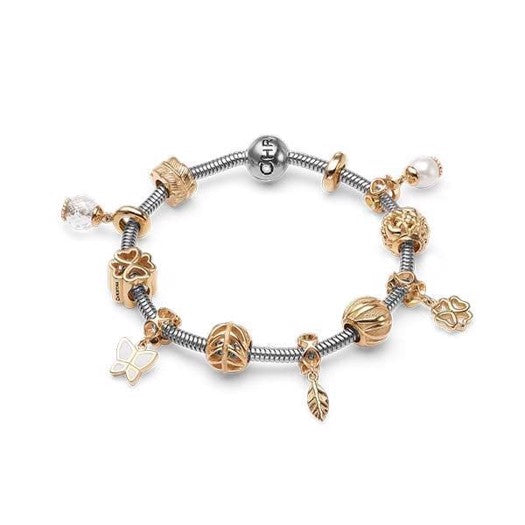 Christina sølvarmbånd med hvid topas