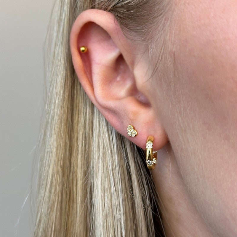 Shimmer hoops i 18 karat forgyldt sølv med zirkonia fra MerlePerle