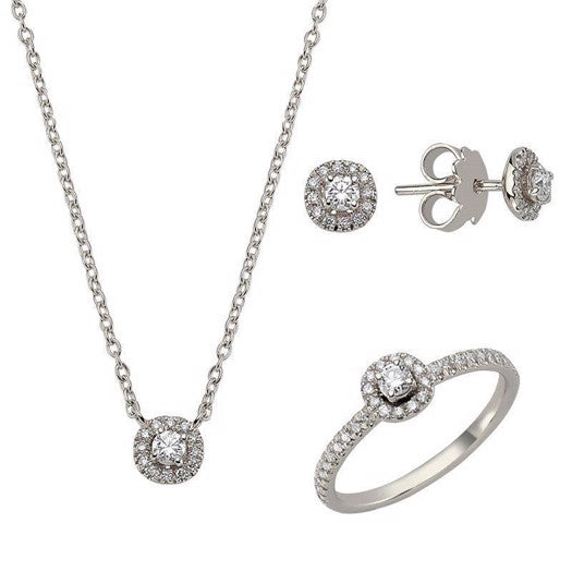 Sofia halskæde i 14 kt hvidguld med 0,14 ct diamanter fra Nuran