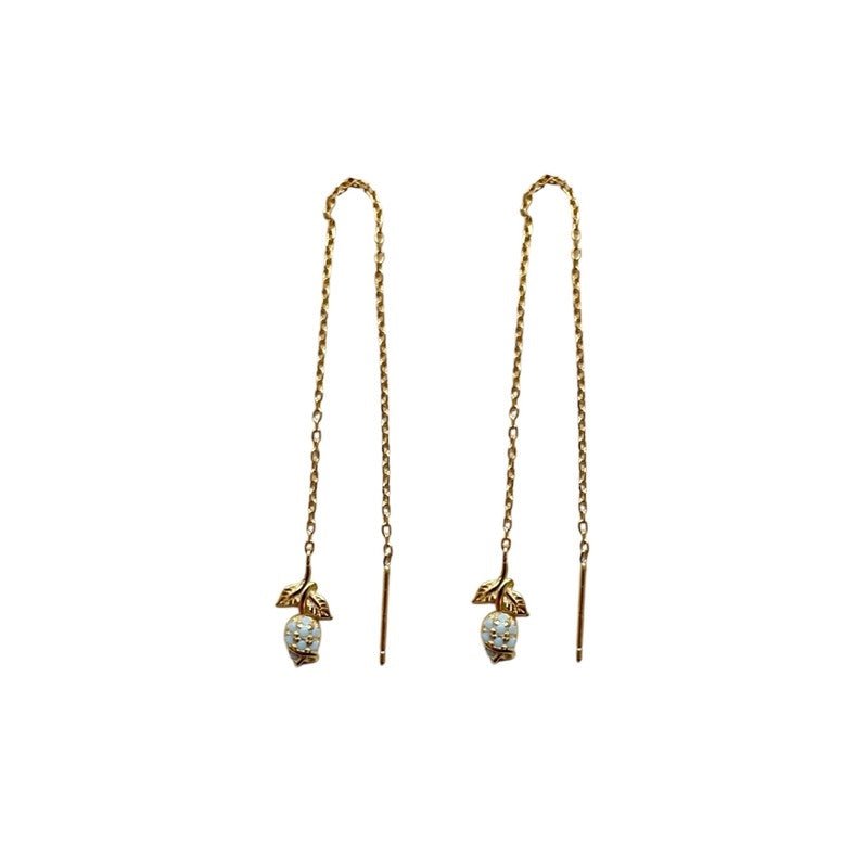 Tulip Chain øreringe i 22 kt forgyldt sølv med blå nanokrystaller – Pico Copenhagen