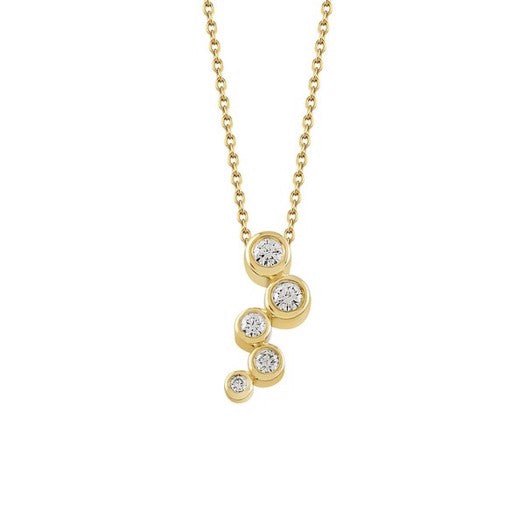 Nuran TUBE vedhæng i 14 karat guld med 0,15 ct diamanter i forskellig størrelse.