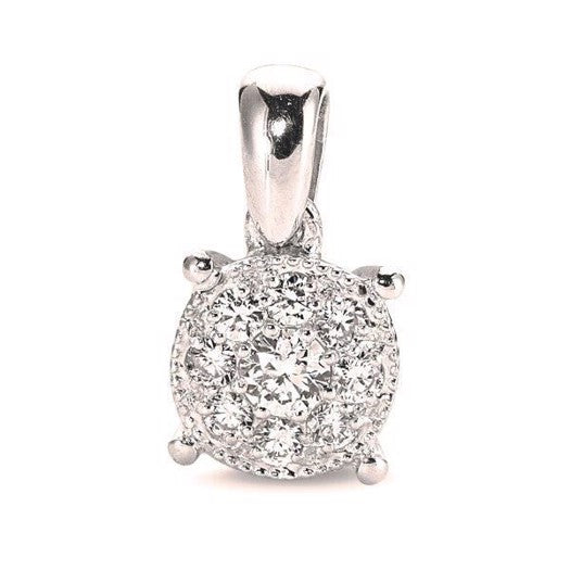 Coronet vedhæng i 14 kt hvidguld med diamant 0,11–0,37 ct fra Nuran