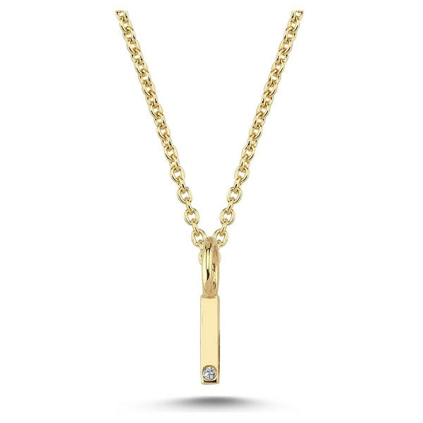 Nuran bogstavsvedhæng i 14 karat guld med diamant 6,5 mm