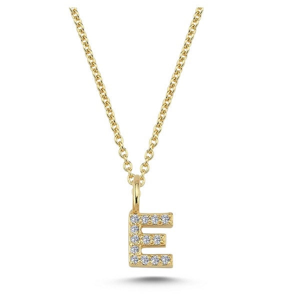 Nuran bogstavsvedhæng i 14 karat guld med diamanter – 6,5 mm