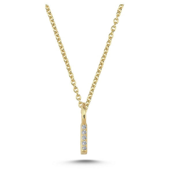 Nuran bogstavsvedhæng i 14 karat guld med diamanter – 6,5 mm