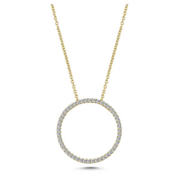 Nuran cirkelvedhæng i 14 kt guld med 0,29 ct diamanter