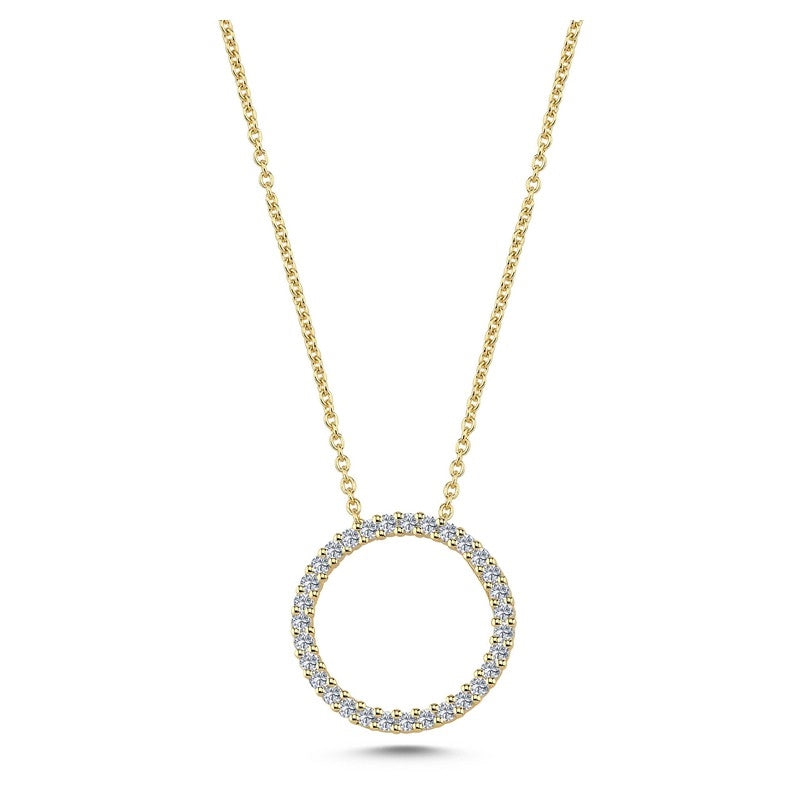 Nuran cirkelvedhæng i 14 karat guld med 0,31 ct diamanter