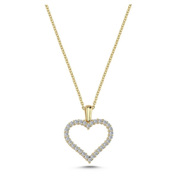 Nuran hjertevedhæng i 14 kt guld med 0,30 ct diamanter