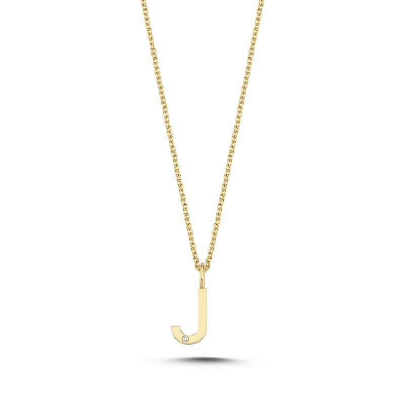 Nuran bogstavsvedhæng i 14 karat guld med diamant