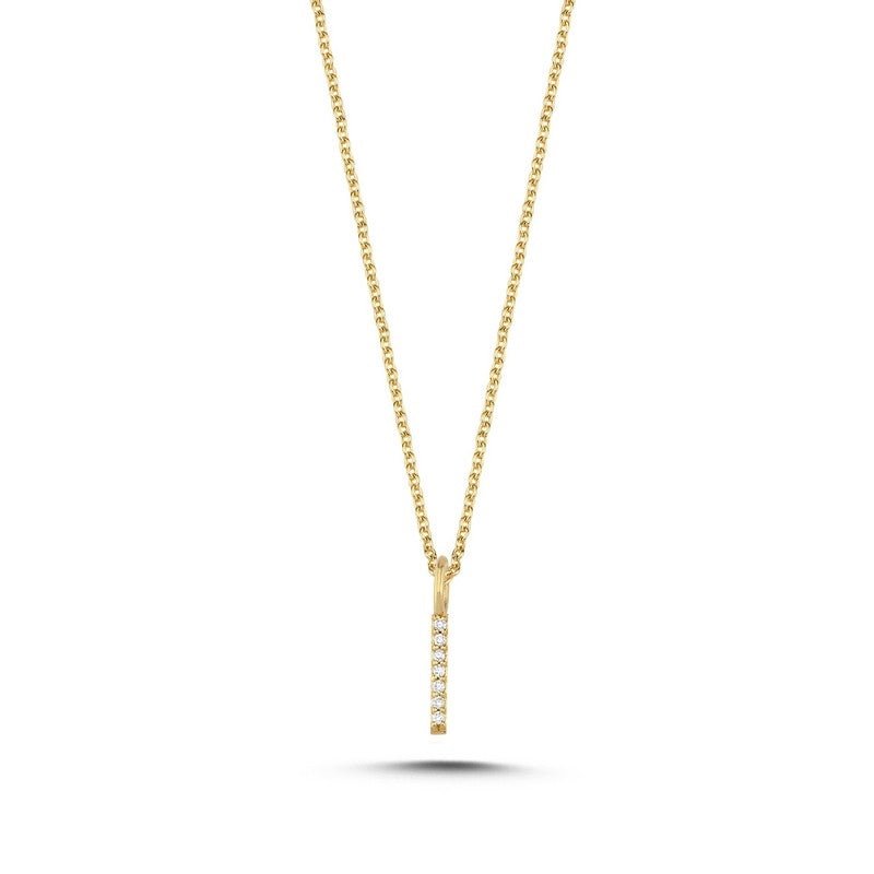 Nuran bogstavsvedhæng i 14 karat guld med diamanter – 9,5 mm