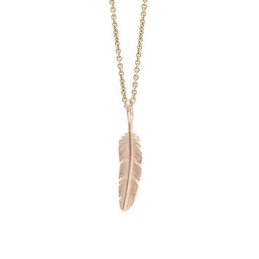 Fjer vedhæng i 14 karat guld fra Heiring (Medium)