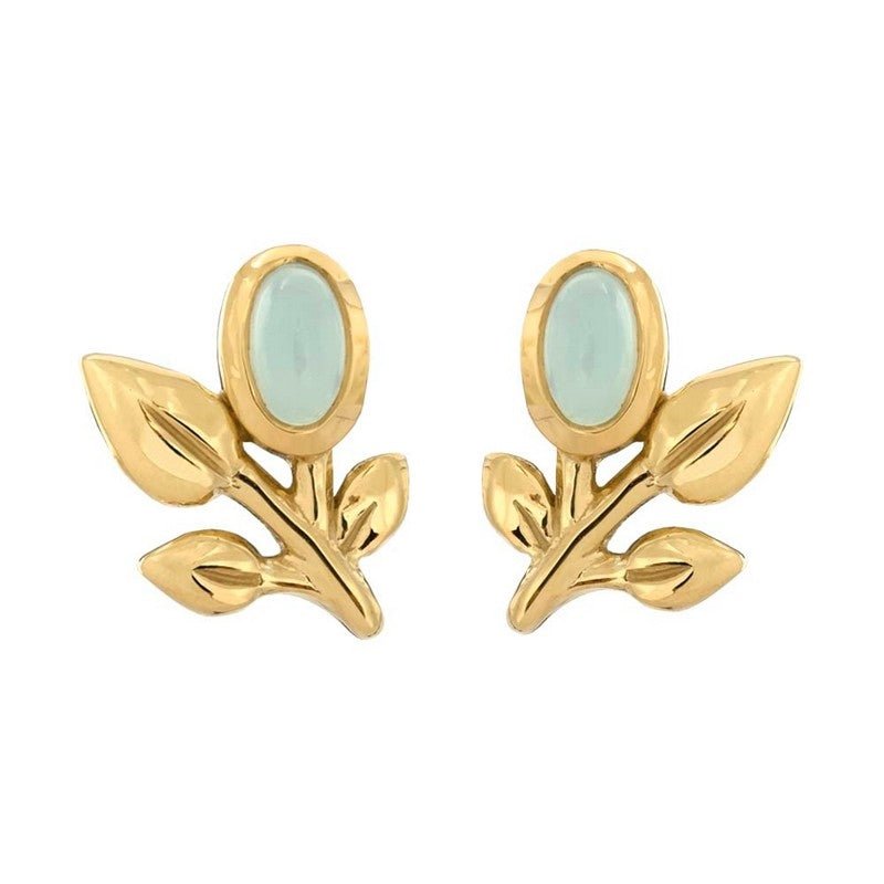 Rabinovich Vitality ørestikker i forgyldt sølv med calcedon, 12 mm