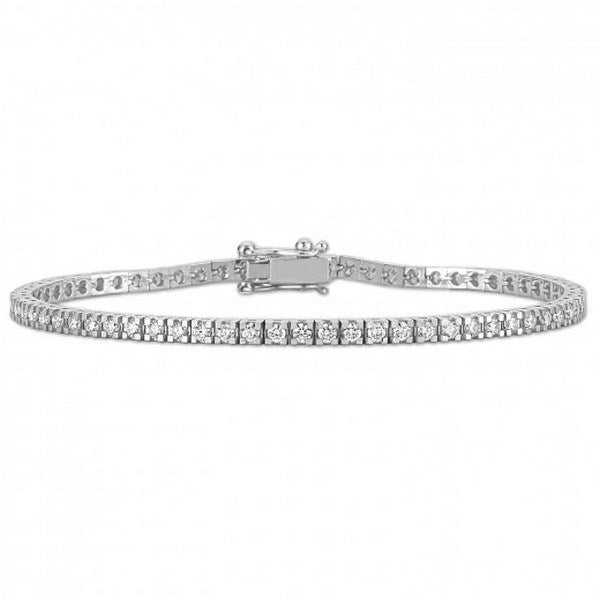 Nuran tennisarmbånd i 14 kt hvidguld med 2,10 ct diamanter 18 cm