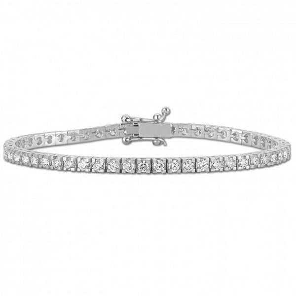 Nuran tennisarmbånd i 14 kt hvidguld med 3,0 ct diamanter 18 cm