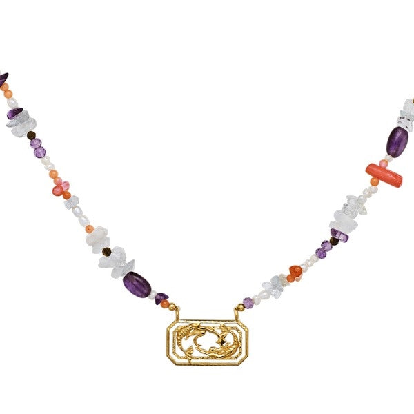 Maanesten Zodiac halskæde i sølv med sten – Skorpionen