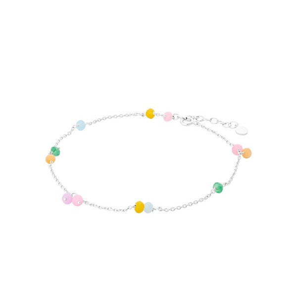 Meadow ankelkæde i sølv med farvede sten fra Pernille Corydon 23–26 cm