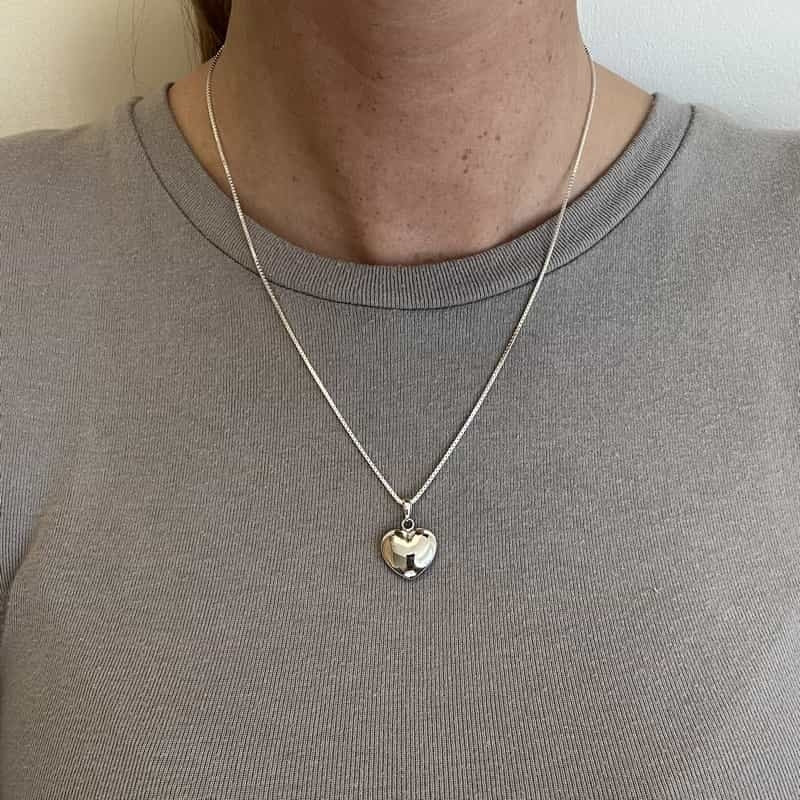 Siersbøl hjertevedhæng i rhodineret sølv 15x33 mm