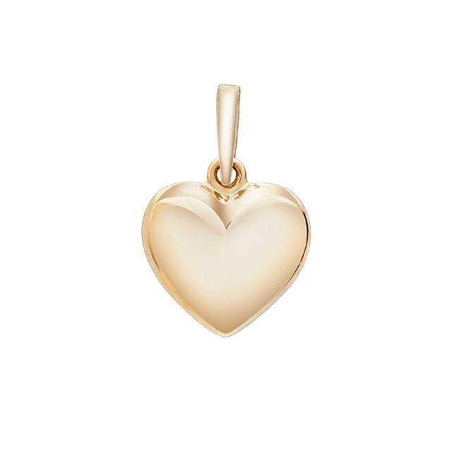 Siersbøl hjertevedhæng i 8 eller 14 karat guld, 15 mm
