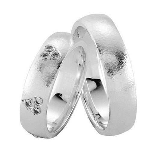 Unikke Nuran vielsesringe i 14 karat hvidguld med 0,36 ct diamanter