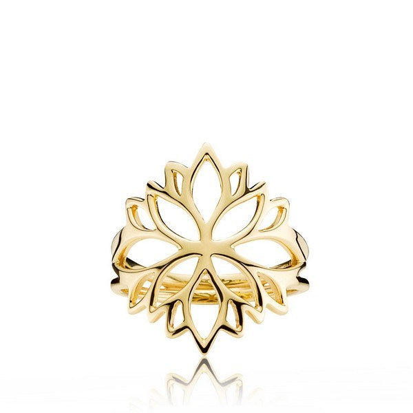 Izabel Camille Lotus ring i 18 karat forgyldt sølv